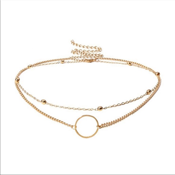 Circle layered boho necklace gold - Picture 2 of 2